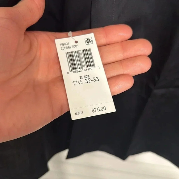 NWT Michael Kors Designer Black Dress Shirt Button Down L/S Men XL MSRP $75 - Picture 5 of 12